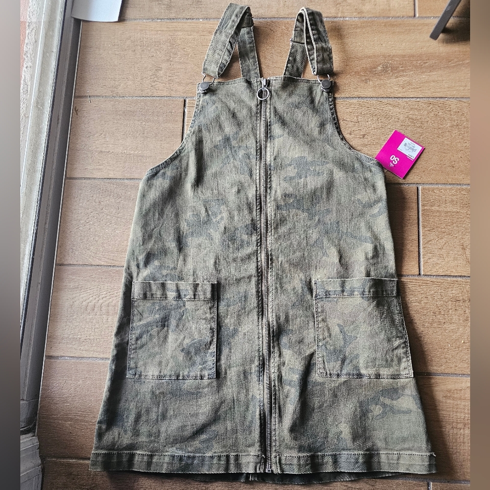SO Camouflage Overall Zip-Up Dress Medium Juniors
